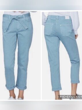 PAIGE Brigitte Self Tie Straight Leg Ankle Jeans Size 32, EUC. $229 MSRP